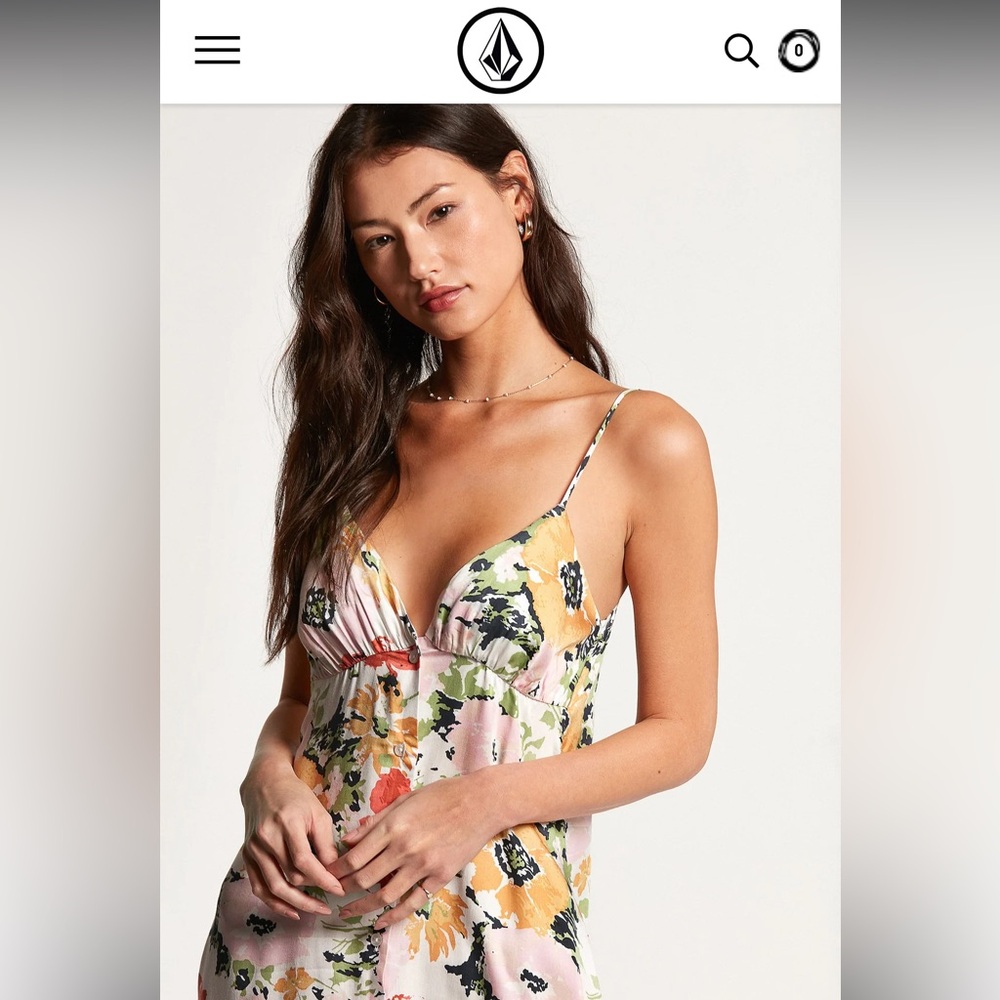 Volcom Surfbird Juniors Button Front Midi Dress - image 3